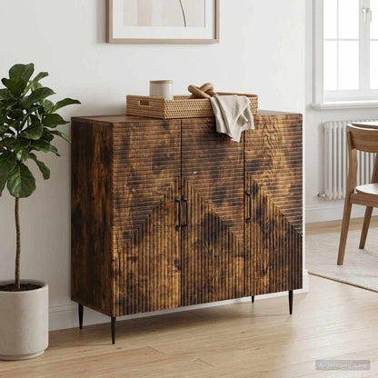 vidaXL Sideboard Smoked Oak 89 x 34.5 x 80 cm Engineered Wood