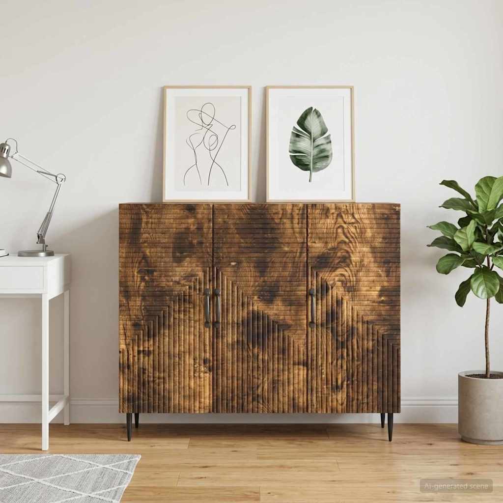 vidaXL Sideboard Smoked Oak 89 x 34.5 x 80 cm Engineered Wood