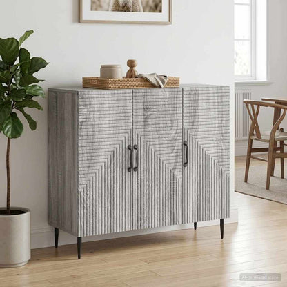 vidaXL Sideboard Grey Sonoma 89 x 34.5 x 80 cm Engineered Wood