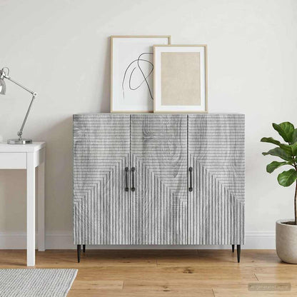 vidaXL Sideboard Grey Sonoma 89 x 34.5 x 80 cm Engineered Wood