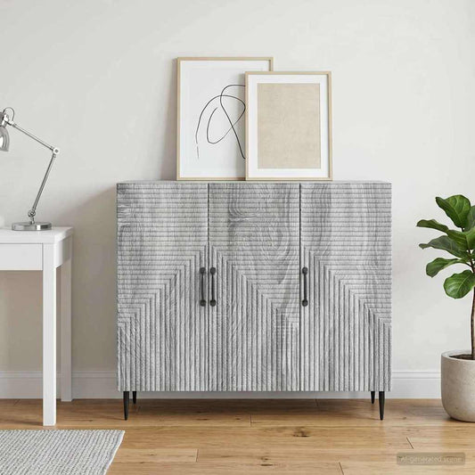 vidaXL Sideboard Grey Sonoma 89 x 34.5 x 80 cm Engineered Wood