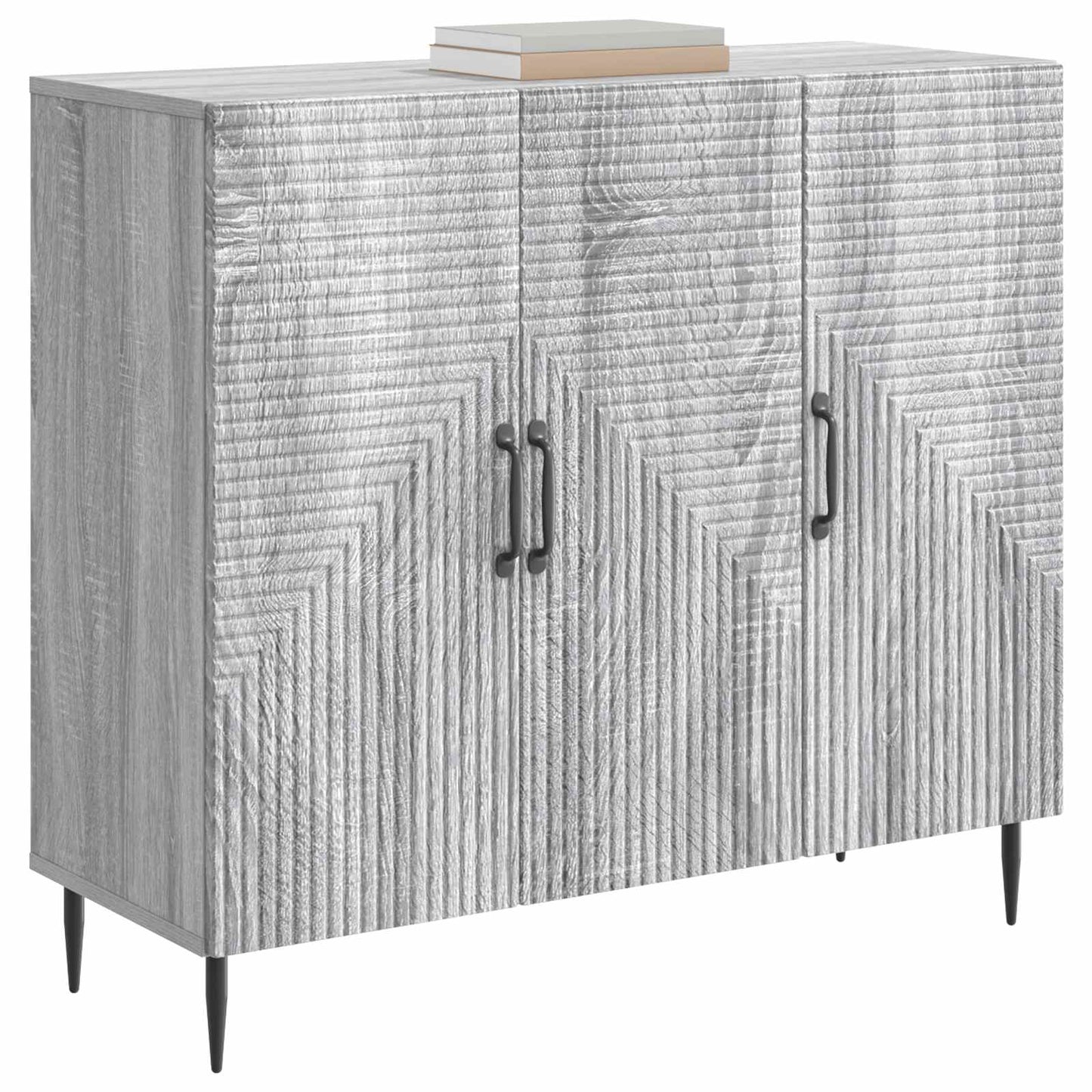 vidaXL Sideboard Grey Sonoma 89 x 34.5 x 80 cm Engineered Wood