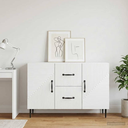 vidaXL Sideboard with Drawer White 89 x 34.5 x 60 cm Engineered Wood