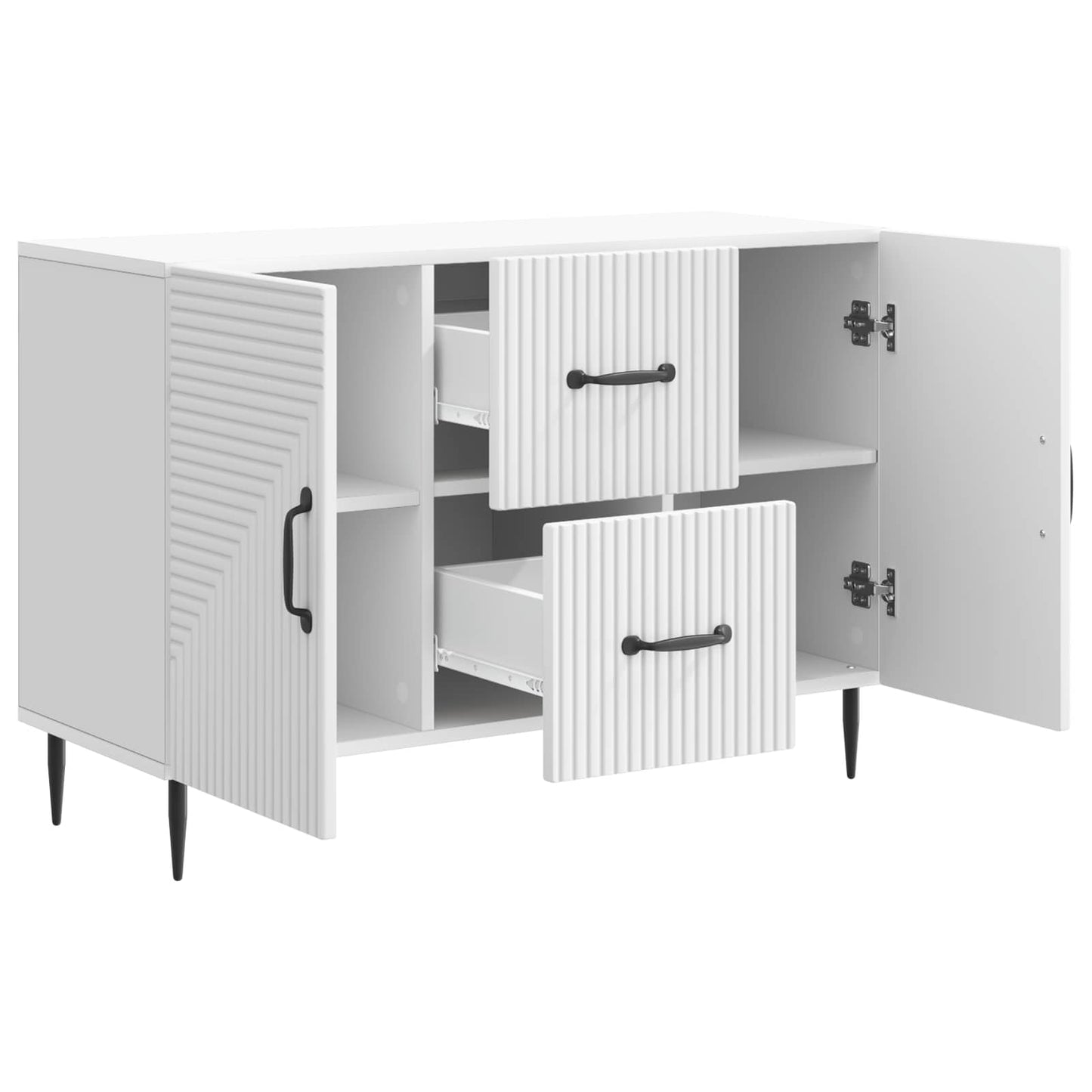 vidaXL Sideboard with Drawer White 89 x 34.5 x 60 cm Engineered Wood