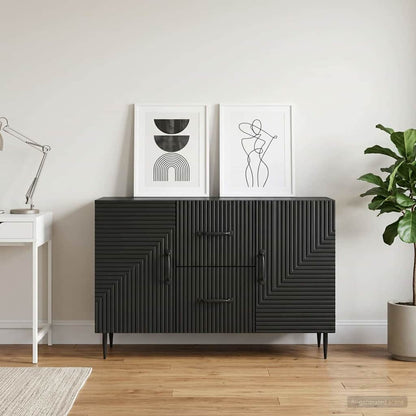 vidaXL Sideboard with Drawer Black 89 x 34.5 x 60 cm Engineered Wood
