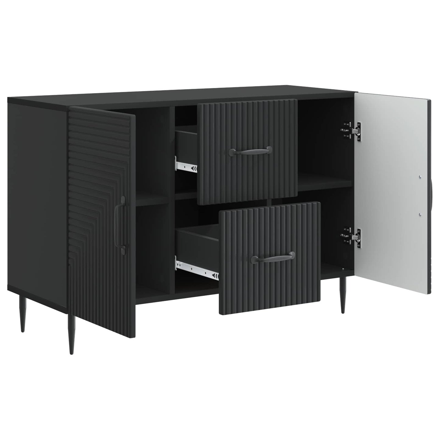 vidaXL Sideboard with Drawer Black 89 x 34.5 x 60 cm Engineered Wood