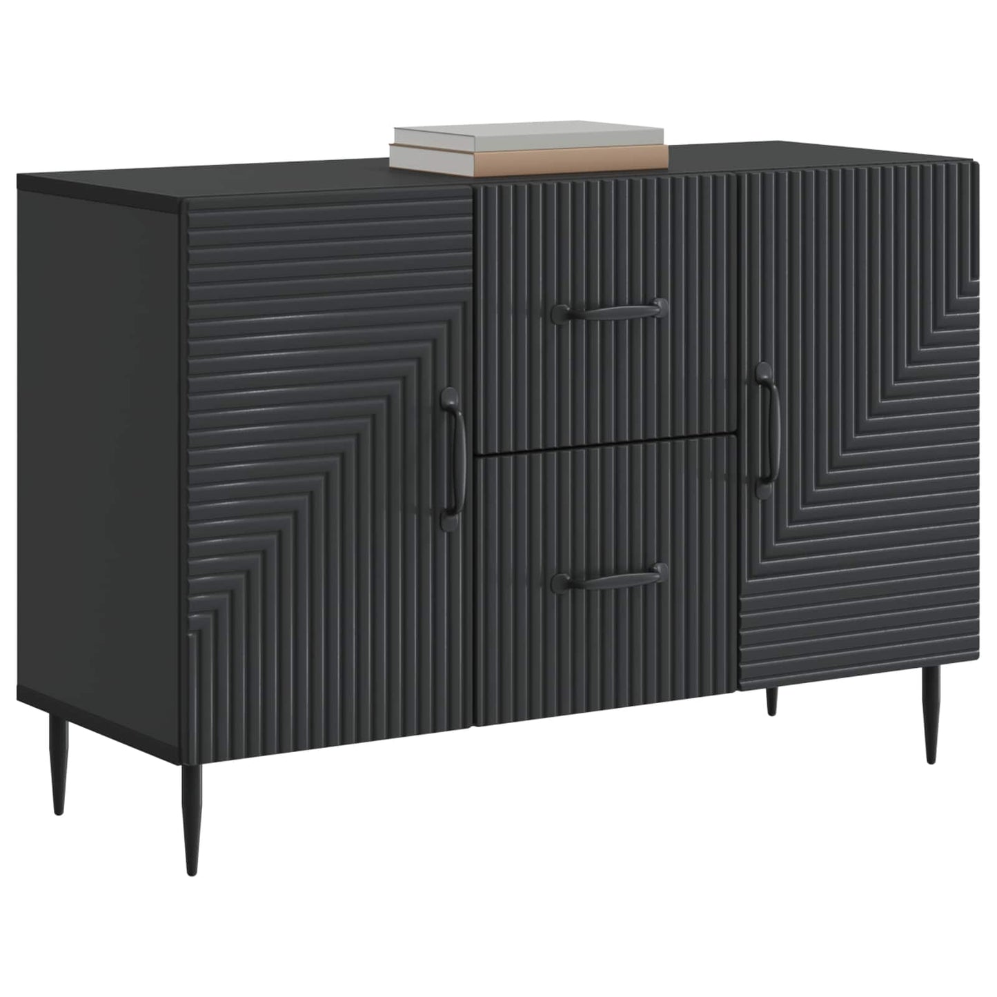 vidaXL Sideboard with Drawer Black 89 x 34.5 x 60 cm Engineered Wood