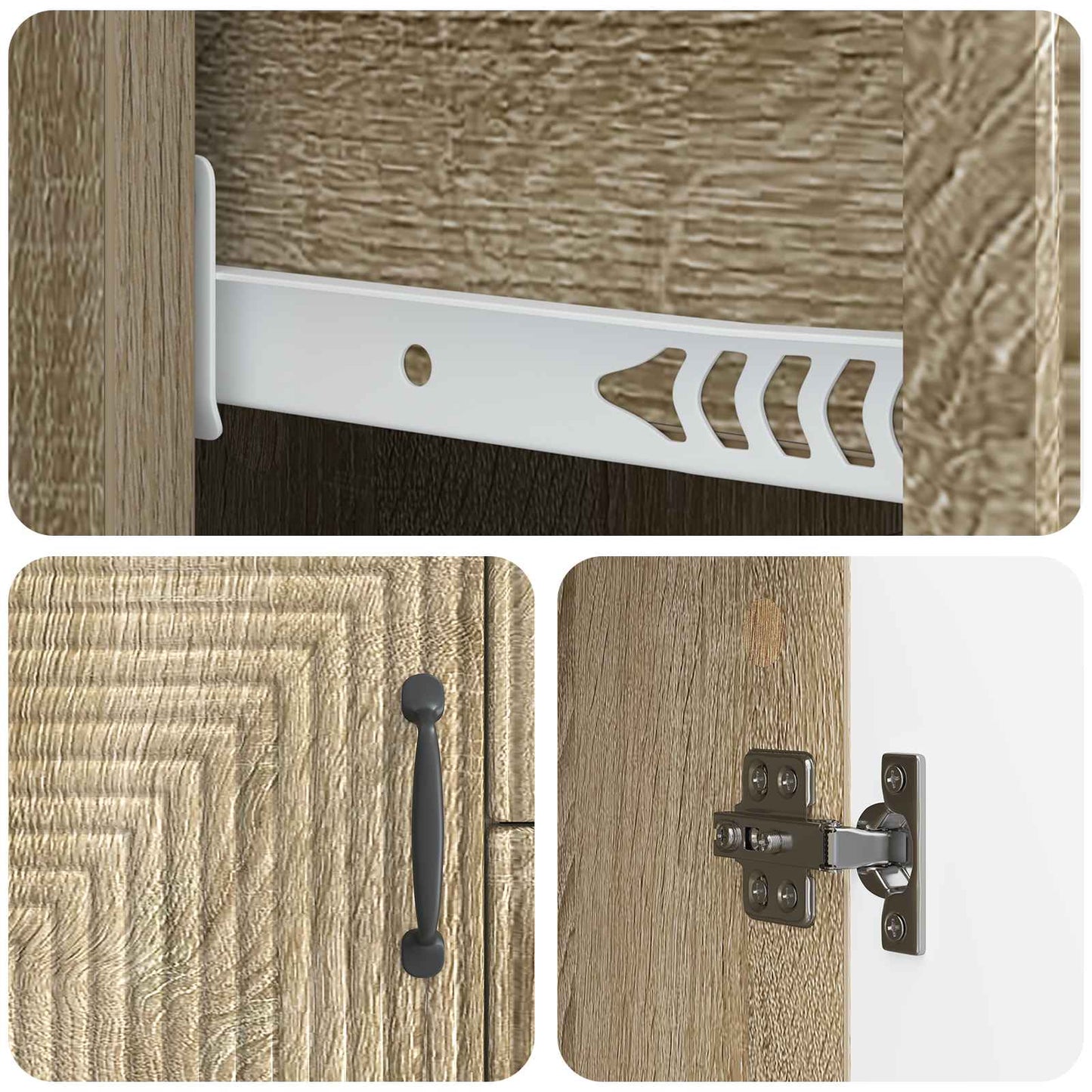 vidaXL Sideboard Sonoma Oak 89 x 34.5 x 60 cm Engineered Wood