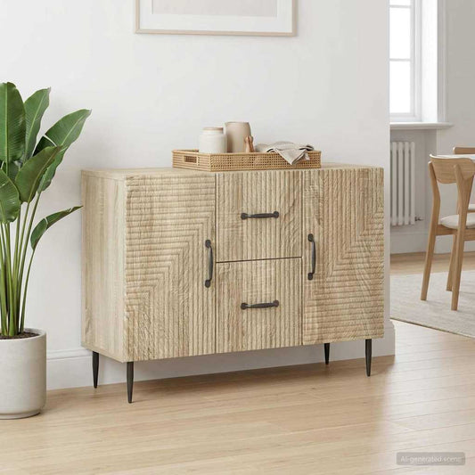 vidaXL Sideboard Sonoma Oak 89 x 34.5 x 60 cm Engineered Wood