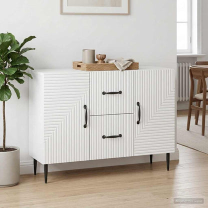 vidaXL Sideboard High Gloss White 89 x 34.5 x 60 cm Engineered Wood