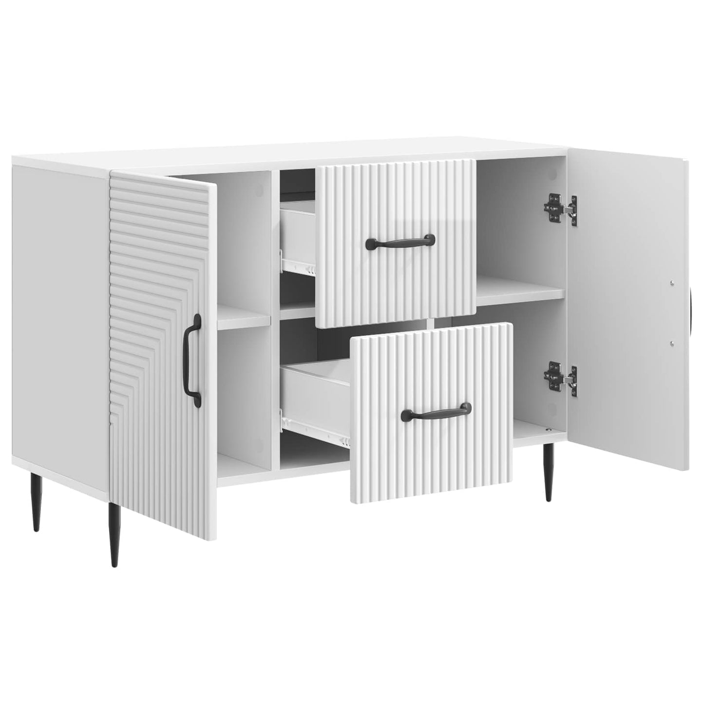 vidaXL Sideboard High Gloss White 89 x 34.5 x 60 cm Engineered Wood