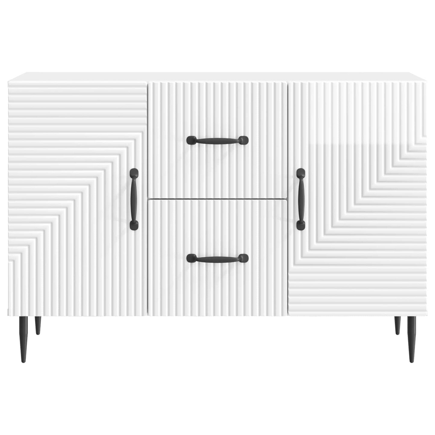 vidaXL Sideboard High Gloss White 89 x 34.5 x 60 cm Engineered Wood