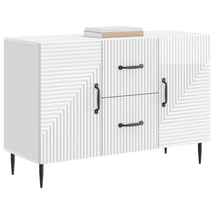 vidaXL Sideboard High Gloss White 89 x 34.5 x 60 cm Engineered Wood
