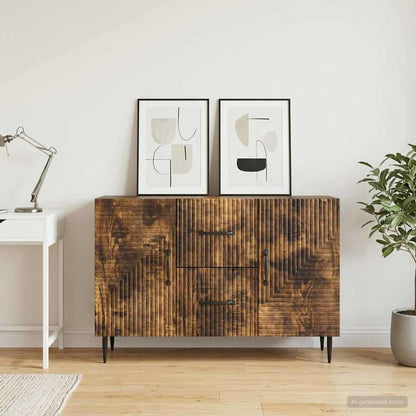 vidaXL Sideboard Smoked Oak 89 x 34.5 x 60 cm Engineered Wood