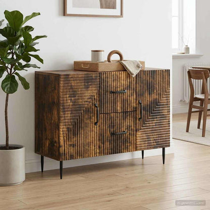 vidaXL Sideboard Smoked Oak 89 x 34.5 x 60 cm Engineered Wood