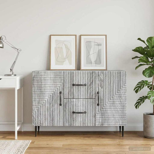 vidaXL Sideboard Grey Sonoma 89 x 34.5 x 60 cm Engineered Wood