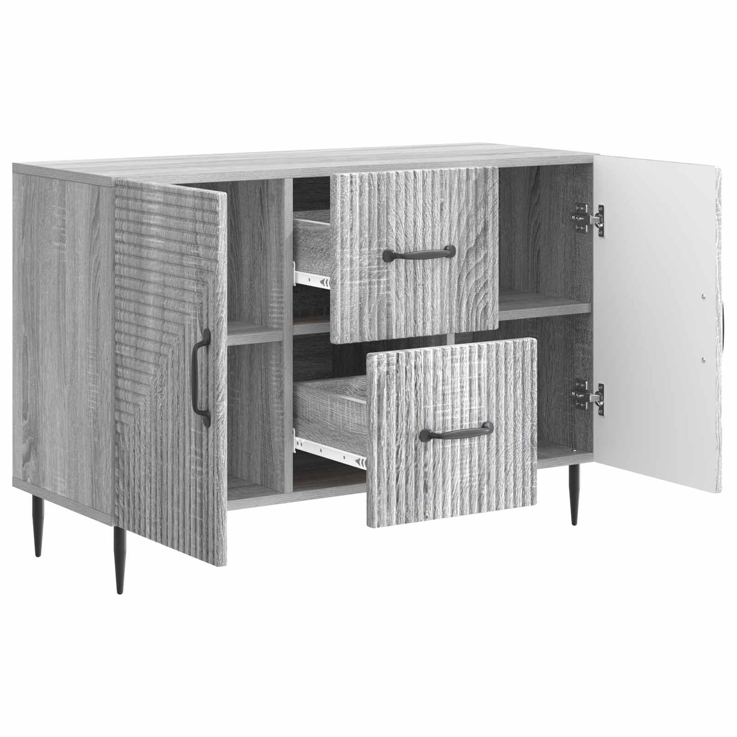 vidaXL Sideboard Grey Sonoma 89 x 34.5 x 60 cm Engineered Wood