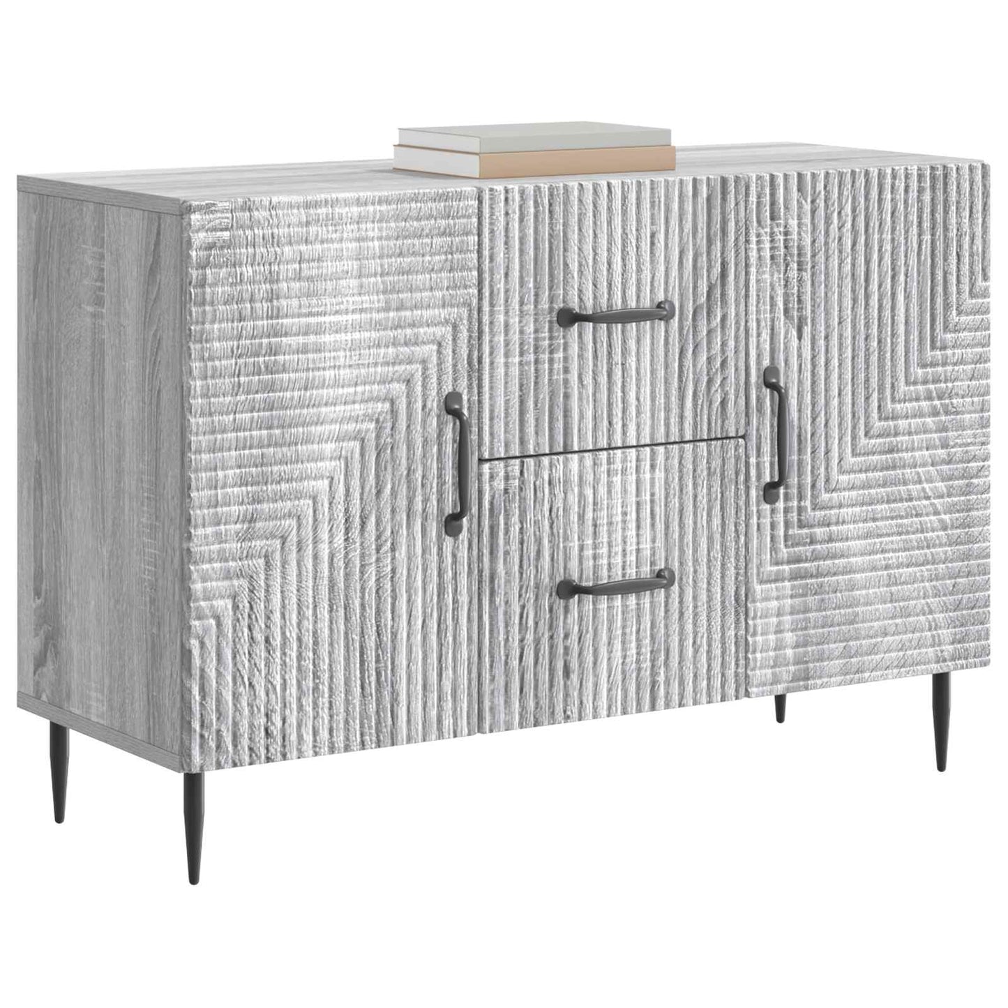 vidaXL Sideboard Grey Sonoma 89 x 34.5 x 60 cm Engineered Wood