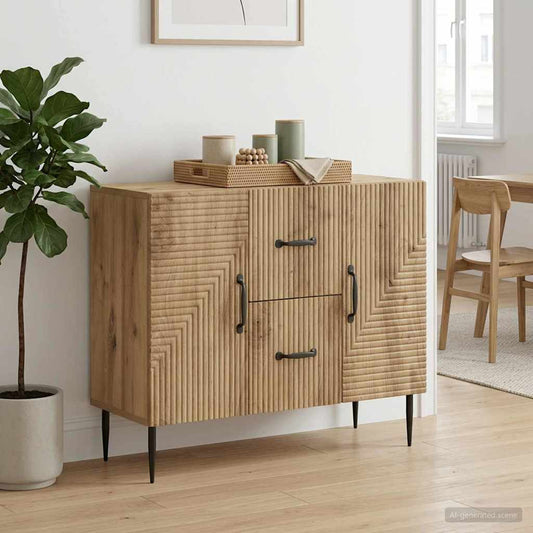 vidaXL Sideboard Artisan Oak 89 x 34.5 x 60 cm Engineered Wood