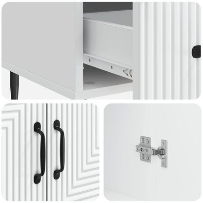 vidaXL Sideboard with Drawer White 66 x 34.5 x 95 cm Engineered Wood