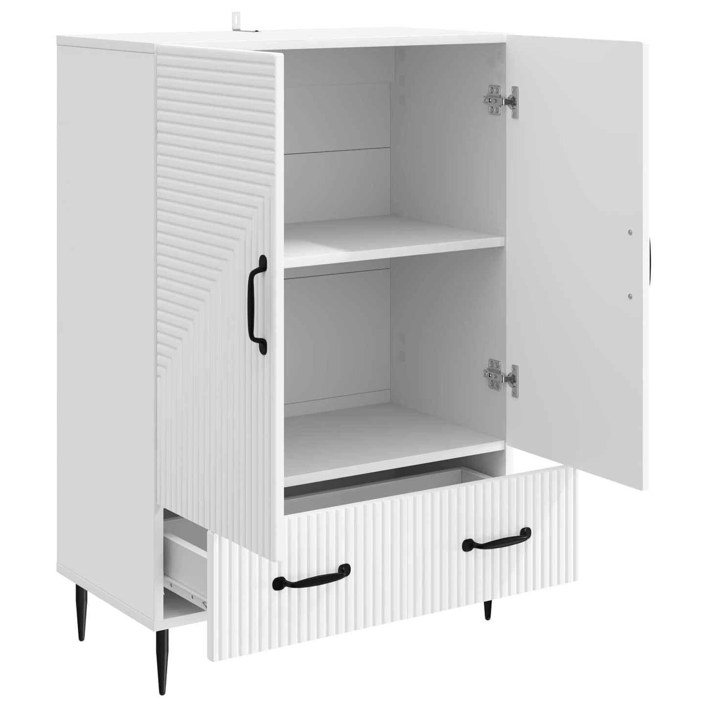 vidaXL Sideboard with Drawer White 66 x 34.5 x 95 cm Engineered Wood