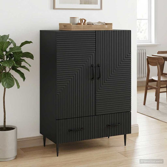 vidaXL Sideboard with Drawer Black 66 x 34.5 x 95 cm Engineered Wood