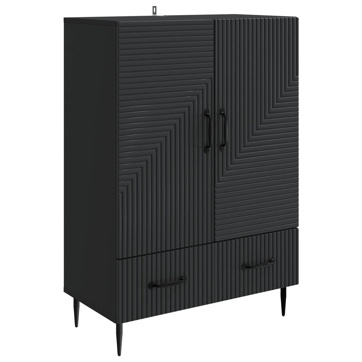 vidaXL Sideboard with Drawer Black 66 x 34.5 x 95 cm Engineered Wood