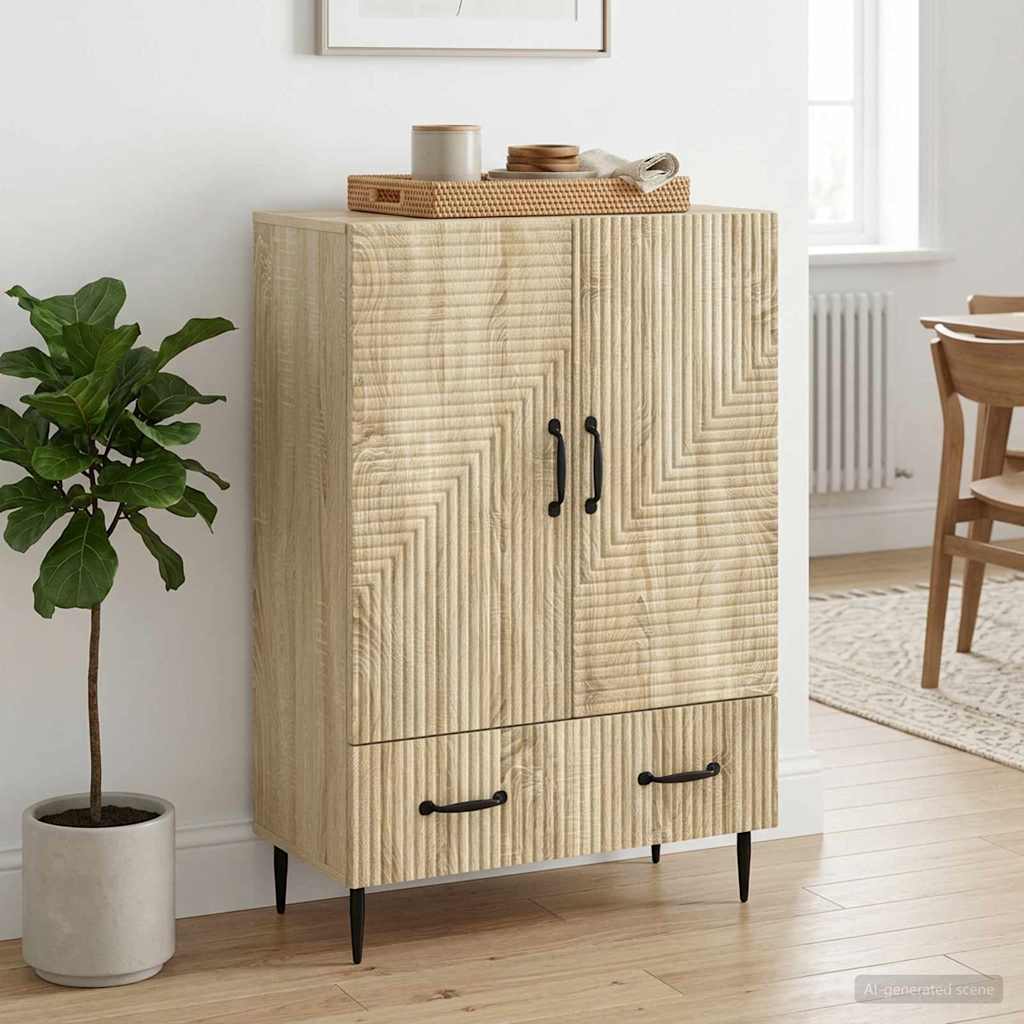 vidaXL Sideboard Sonoma Oak 66 x 34.5 x 95 cm Engineered Wood