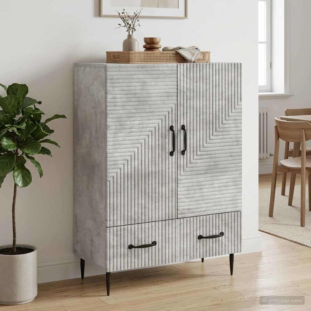 vidaXL Sideboard Concrete Grey 66 x 34.5 x 95 cm Engineered Wood