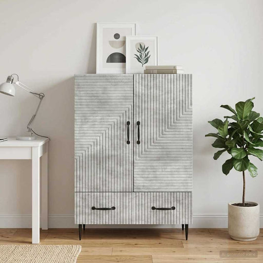 vidaXL Sideboard Concrete Grey 66 x 34.5 x 95 cm Engineered Wood
