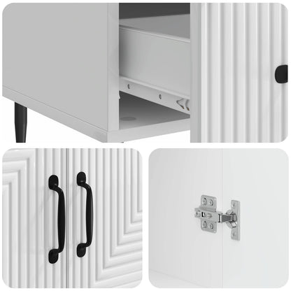 vidaXL Sideboard High Gloss White 66 x 34.5 x 95 cm Engineered Wood