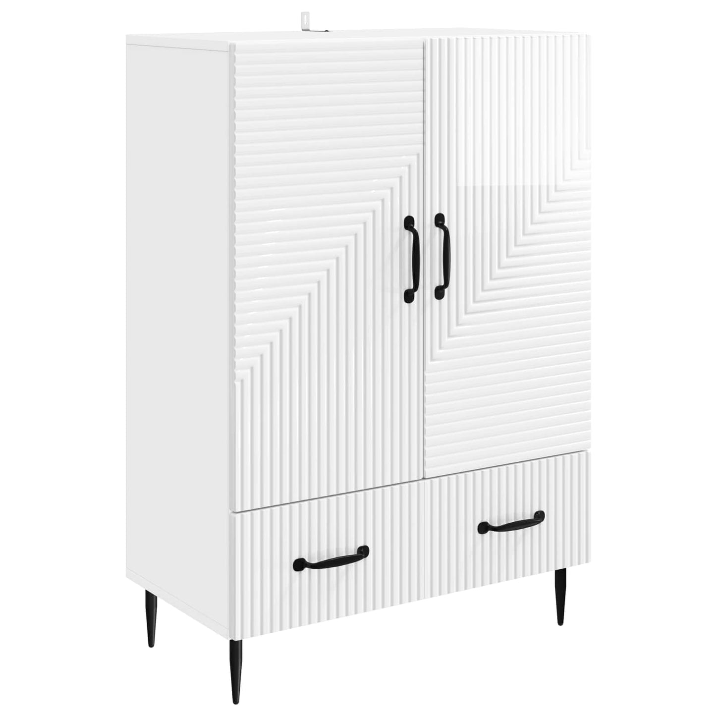 vidaXL Sideboard High Gloss White 66 x 34.5 x 95 cm Engineered Wood