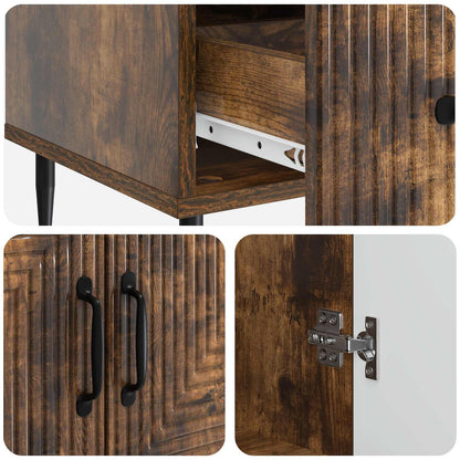 vidaXL Sideboard Smoked Oak 66 x 34.5 x 95 cm Engineered Wood