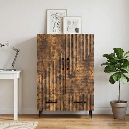 vidaXL Sideboard Smoked Oak 66 x 34.5 x 95 cm Engineered Wood