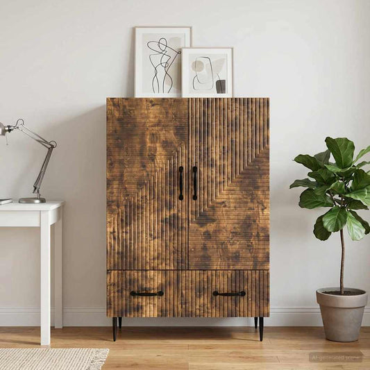 vidaXL Sideboard Smoked Oak 66 x 34.5 x 95 cm Engineered Wood