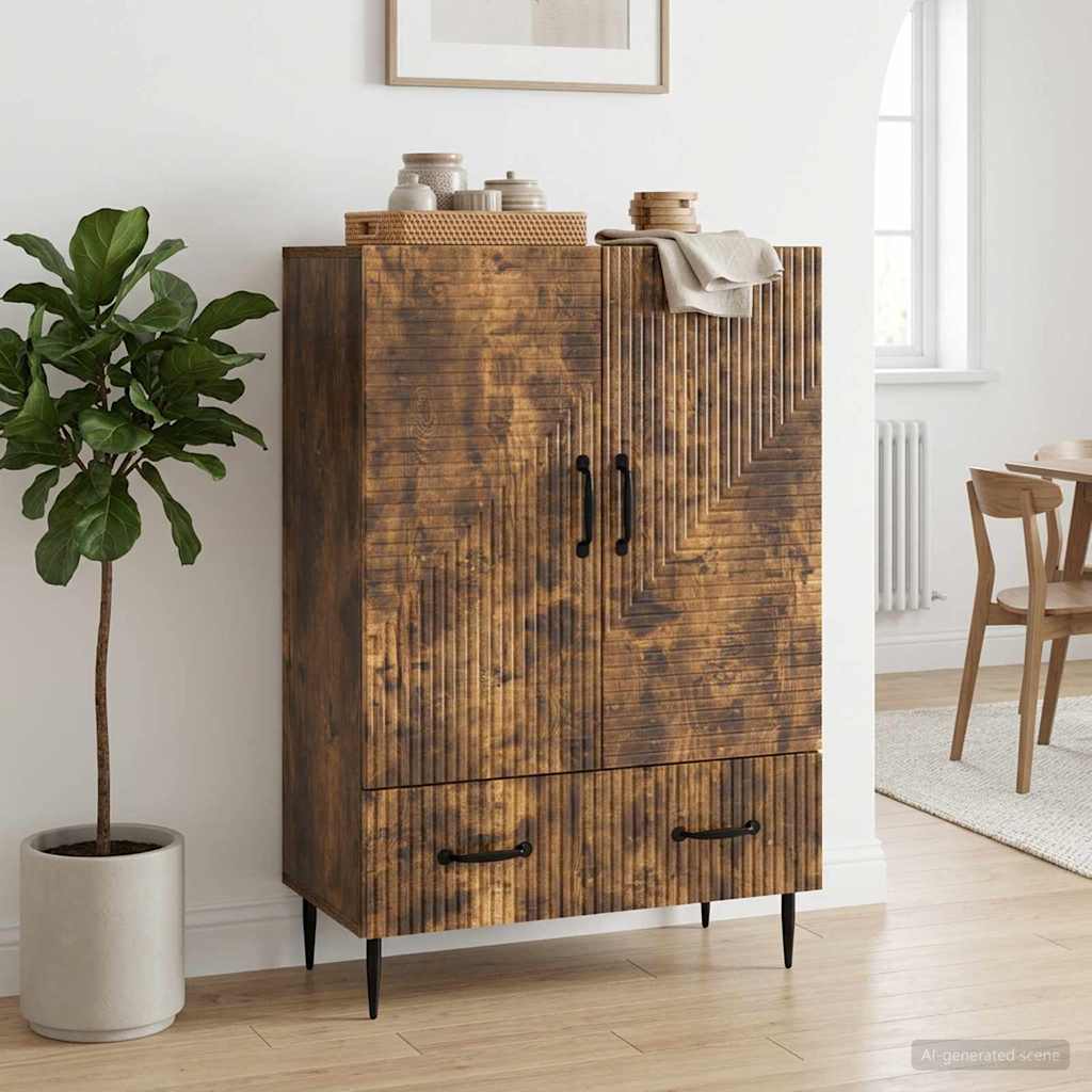 vidaXL Sideboard Smoked Oak 66 x 34.5 x 95 cm Engineered Wood