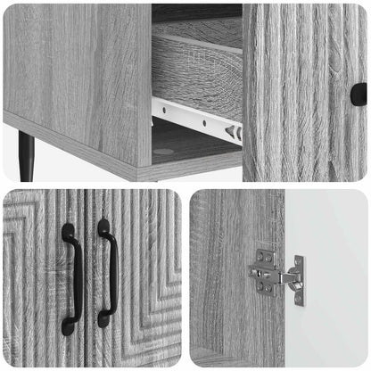 vidaXL Sideboard Grey Sonoma 66 x 34.5 x 95 cm Engineered Wood