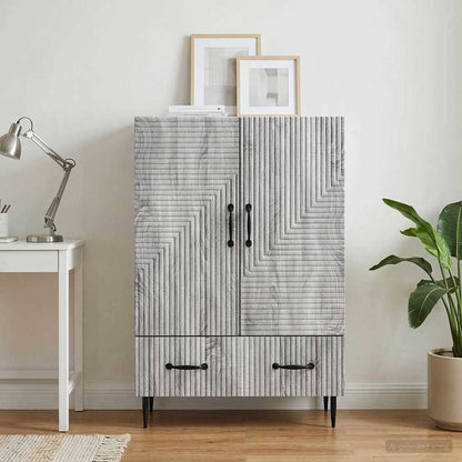 vidaXL Sideboard Grey Sonoma 66 x 34.5 x 95 cm Engineered Wood