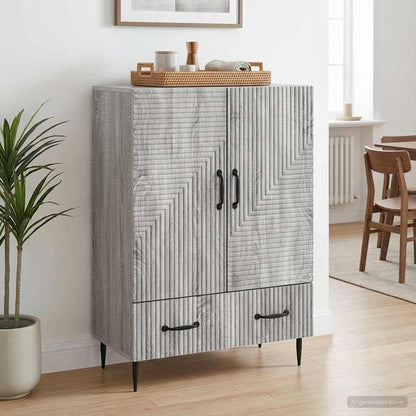vidaXL Sideboard Grey Sonoma 66 x 34.5 x 95 cm Engineered Wood