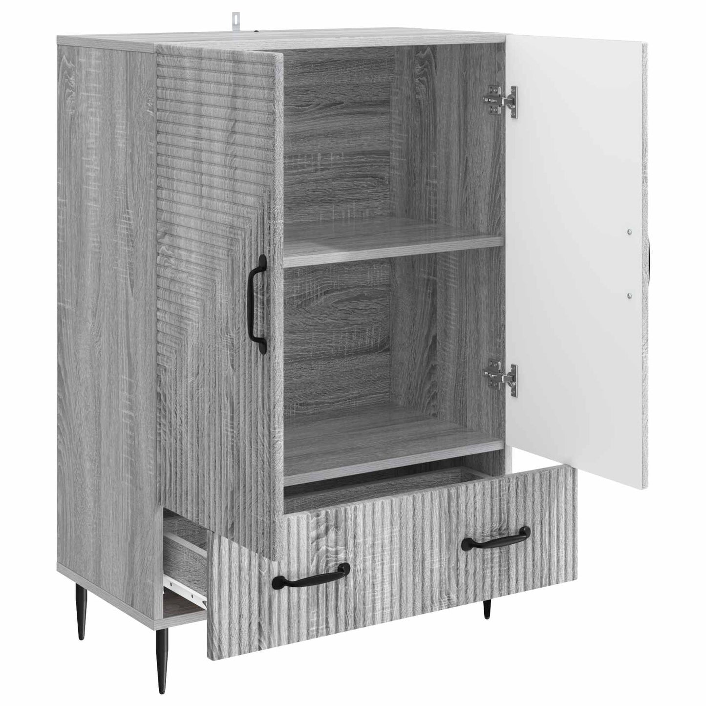 vidaXL Sideboard Grey Sonoma 66 x 34.5 x 95 cm Engineered Wood