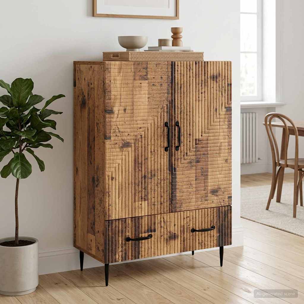 vidaXL Sideboard Old Wood 66 x 34.5 x 95 cm Engineered Wood