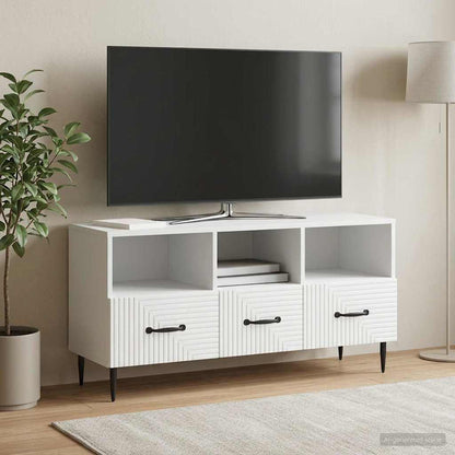 vidaXL TV Cabinet with Drawer White 102 x 34.5 x 50 cm Engineered Wood