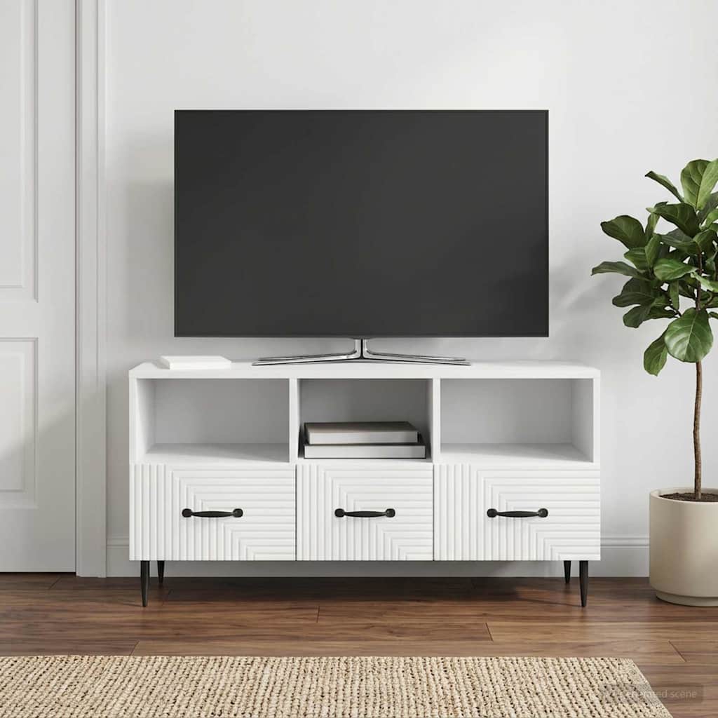 vidaXL TV Cabinet with Drawer White 102 x 34.5 x 50 cm Engineered Wood