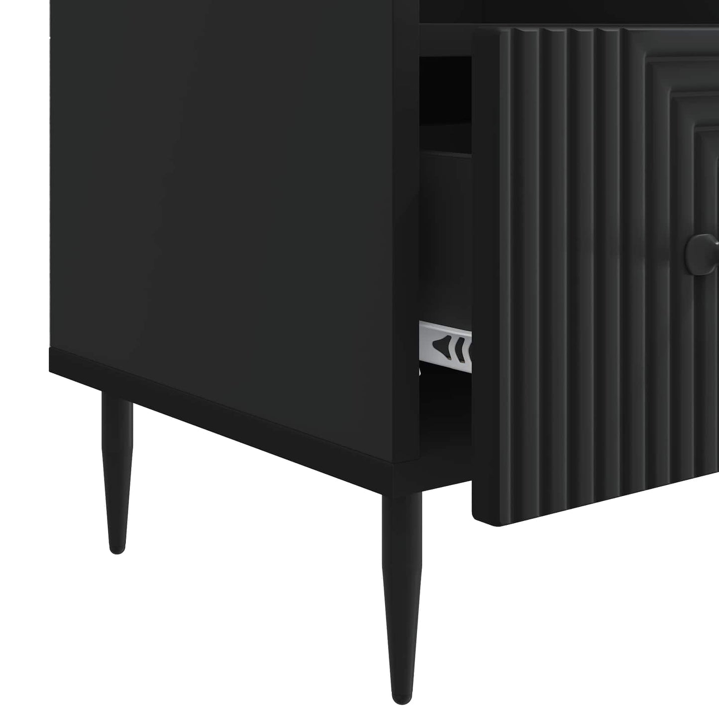 vidaXL TV Cabinet with Drawer Black 102 x 34.5 x 50 cm Engineered Wood