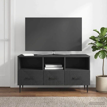 vidaXL TV Cabinet with Drawer Black 102 x 34.5 x 50 cm Engineered Wood