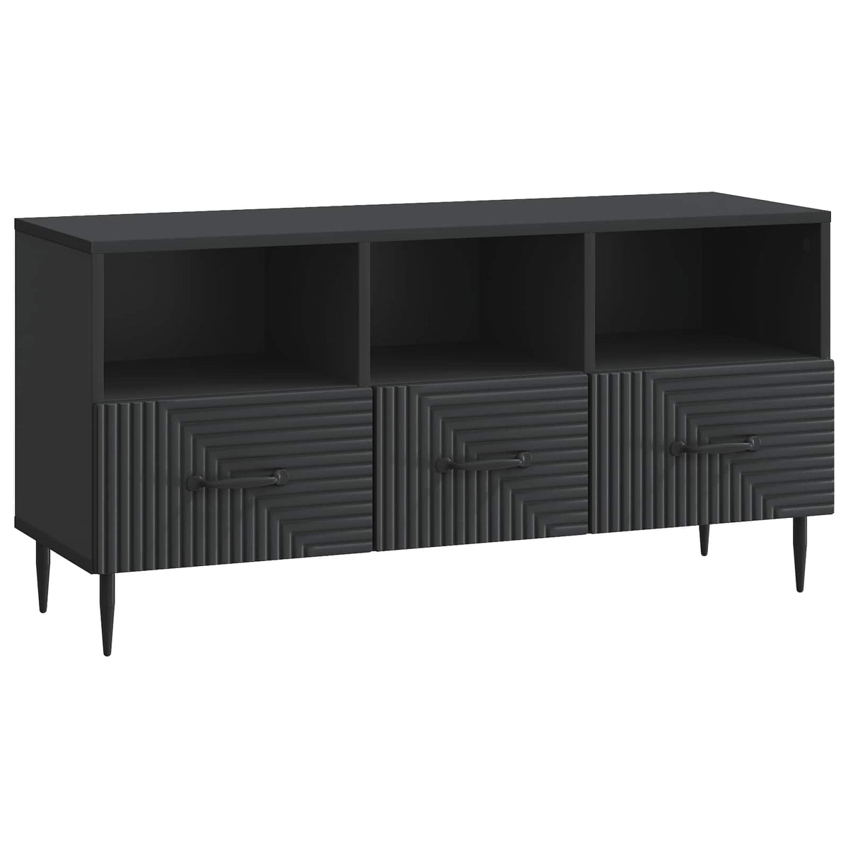 vidaXL TV Cabinet with Drawer Black 102 x 34.5 x 50 cm Engineered Wood