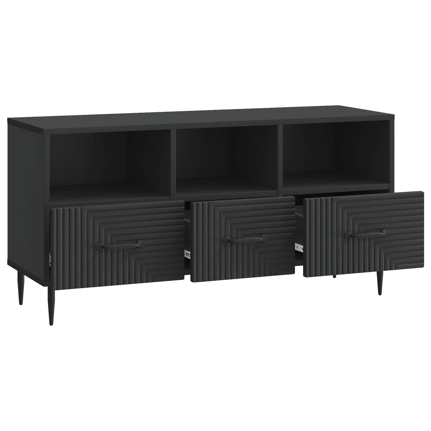 vidaXL TV Cabinet with Drawer Black 102 x 34.5 x 50 cm Engineered Wood