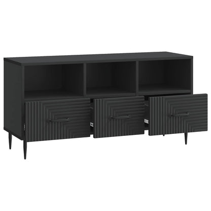 vidaXL TV Cabinet with Drawer Black 102 x 34.5 x 50 cm Engineered Wood