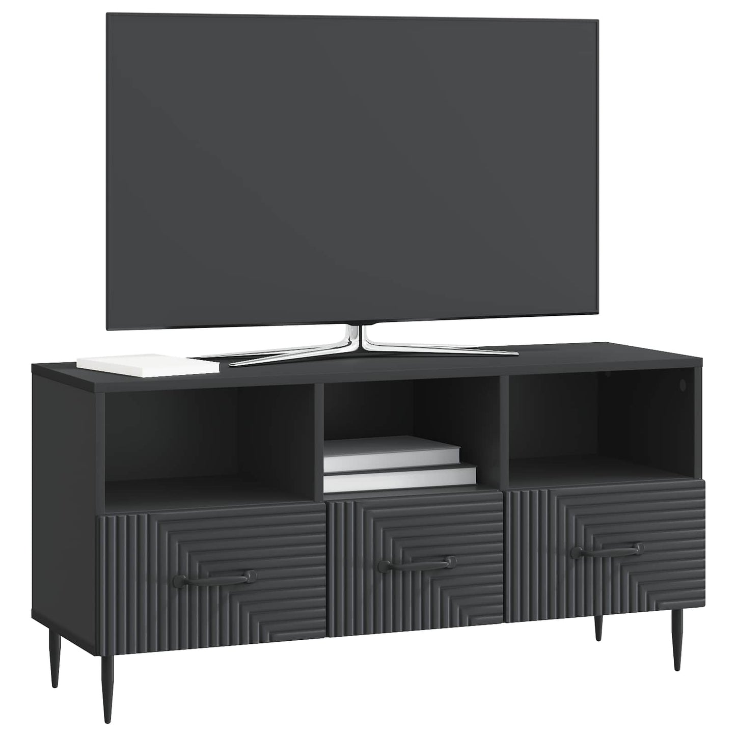 vidaXL TV Cabinet with Drawer Black 102 x 34.5 x 50 cm Engineered Wood