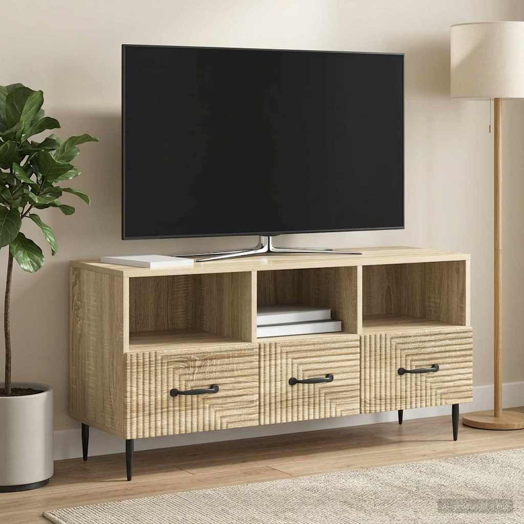 vidaXL TV Cabinet Sonoma Oak 102 x 34.5 x 50 cm Engineered Wood